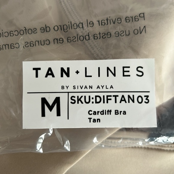 TAN + LINES by Sivan Ayla Strappy Tan Cardiff Sports Bra NWT SIZE M - Picture 4 of 5